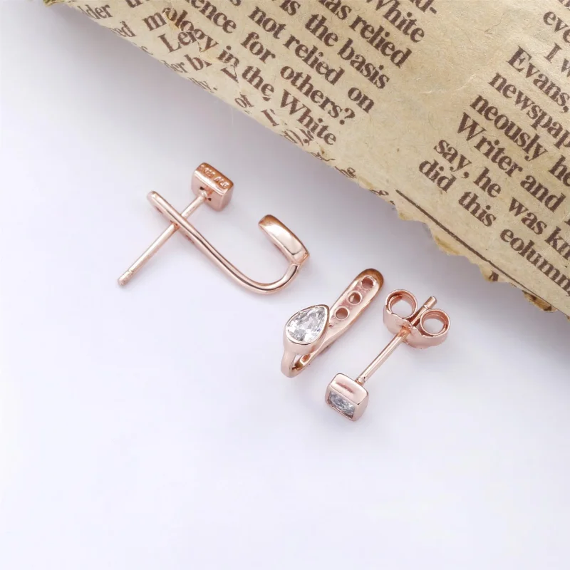 (imagem para) Brincos Petit Formas Geométricas Pandora Rose - 288509C01 - Visualizar 4
