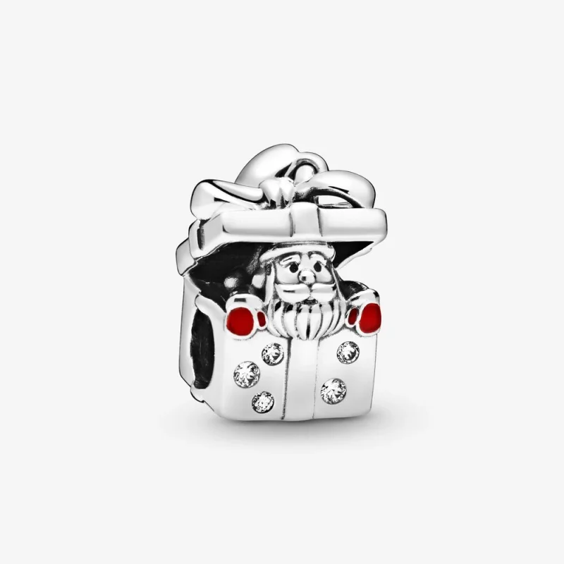 (imagem para) Charm Papai Noel em uma caixa de presentes Pandora - 798470C01