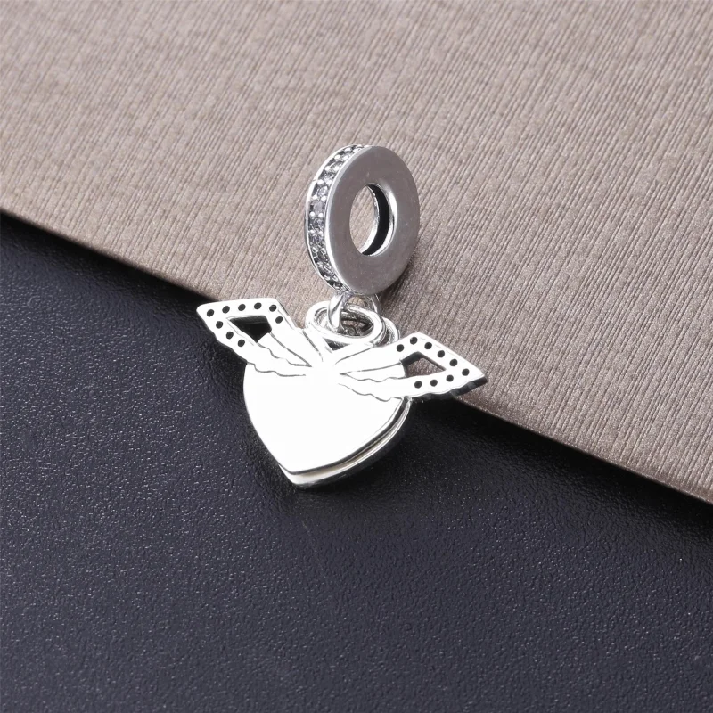 (imagem para) Colar Pavé Coração e Asas de Anjo Pandora - 398505C01-45 - Visualizar 3