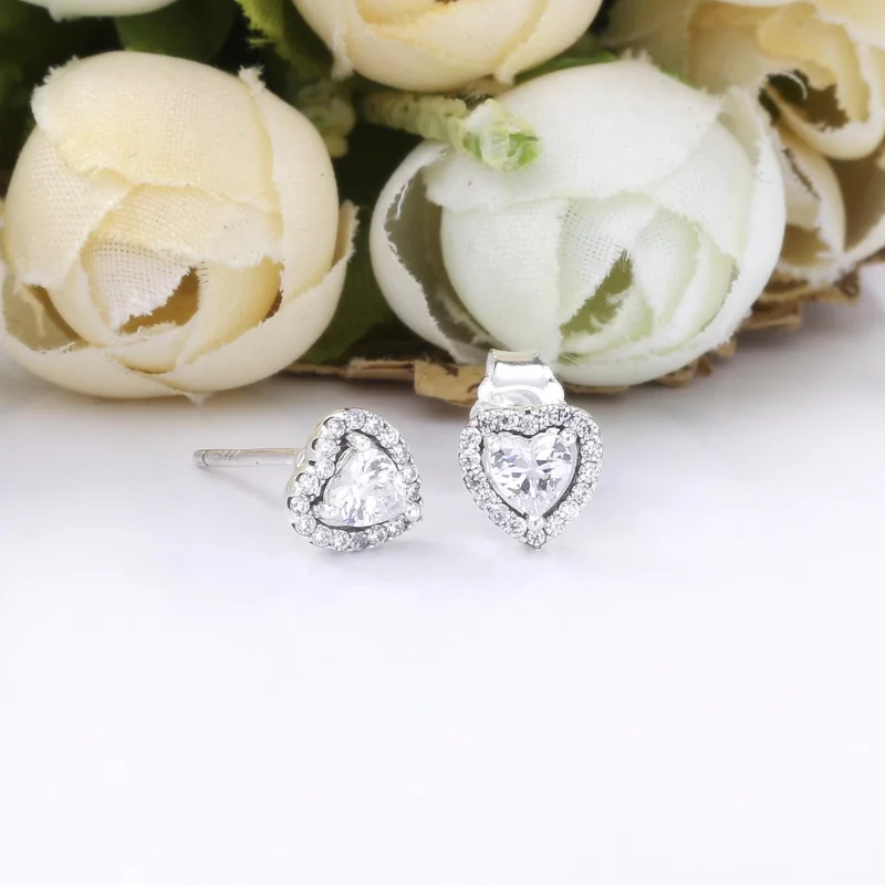 (imagem para) Brincos Elevated Heart Pandora - 298427C01 - Visualizar 2