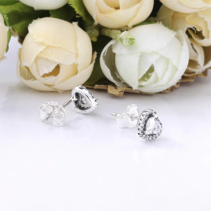 (imagem para) Brincos Elevated Heart Pandora - 298427C01 - Visualizar 3