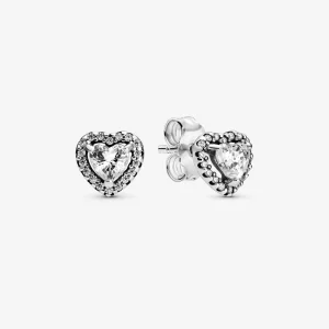 Brincos Elevated Heart Pandora - 298427C01 (imagem para) Brincos Elevated Heart Pandora - 298427C01