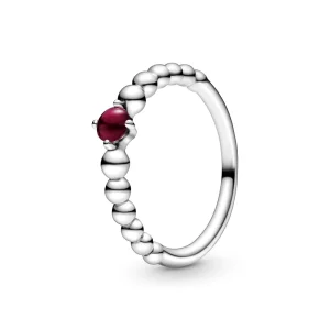 (imagem para) Anel Dark Red Beaded Pandora - 198867C08