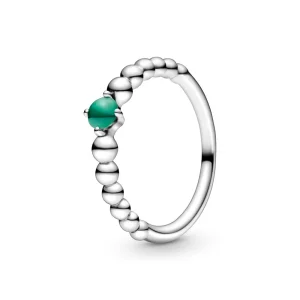 Anel Rainforest Green Beaded Pandora - 198867C05 (imagem para) Anel Rainforest Green Beaded Pandora - 198867C05