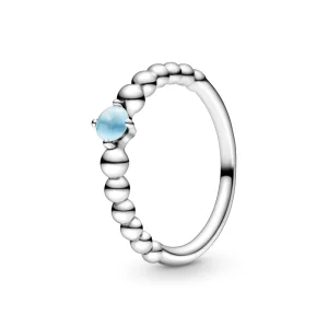 (imagem para) Anel Sky Blue Beaded Pandora - 198867C07