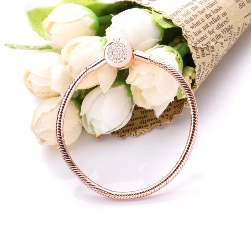 (imagem para) Bracelete Coroa Em O Brilhante Pandora Rose™ - 589046C01 - Visualizar 3
