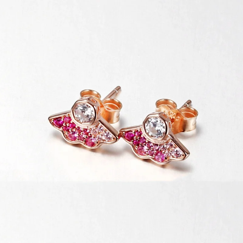(imagem para) Brincos Petit Fã Rosa Pandora Rose - 288194C01 - Visualizar 2