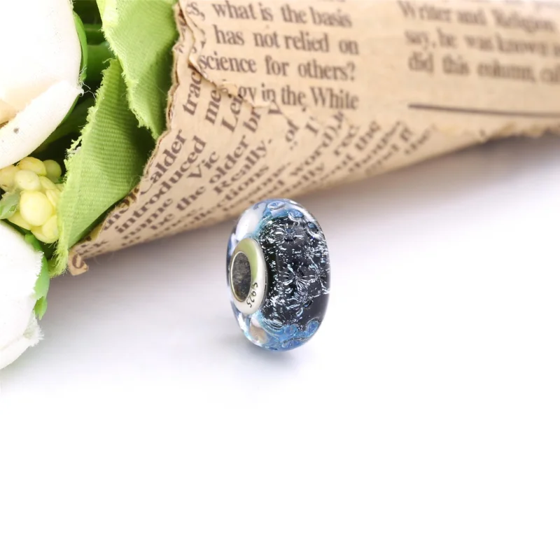 (imagem para) Charm Oceanico Ondas Azul_Escuro Em Vidro Murano Pandora - 798938C00 - Visualizar 2