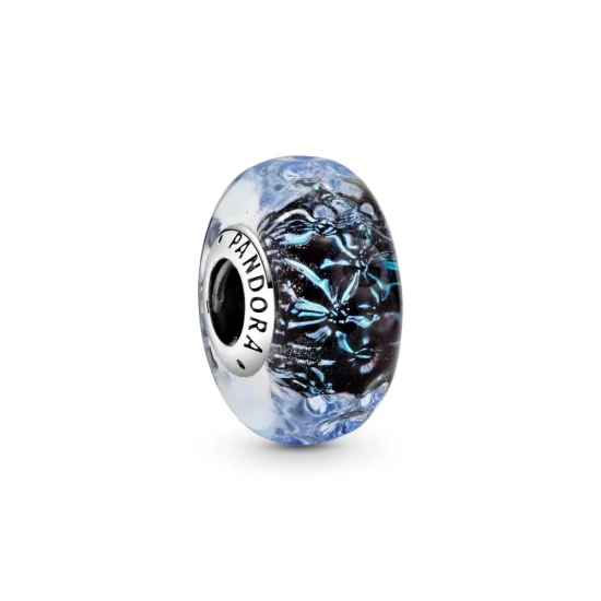 (imagem para) Charm Oceanico Ondas Azul_Escuro Em Vidro Murano Pandora - 798938C00