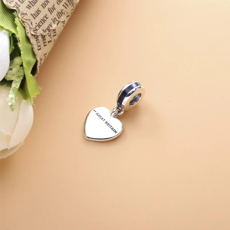 (imagem para) Charm Pendente Coração da Bandeira da Grã-Bretanha Pandora - 791512ENMX - Visualizar 3