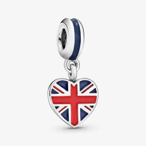(imagem para) Charm Pendente Coração da Bandeira da Grã-Bretanha Pandora - 791512ENMX