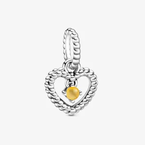 (imagem para) Charm Pendente Coração Esferas Amarelo - Mês De Novembro - 798854C11