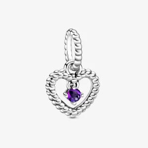 (imagem para) Charm Pendente Coração Esferas Roxo - Mês De Fevereiro - 798854C03