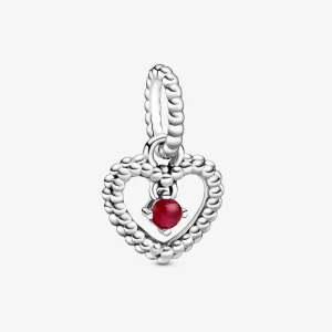(imagem para) Charm Pendente Coração Esferas Vermelho Escuro - Mês De Janeiro - 798854C08