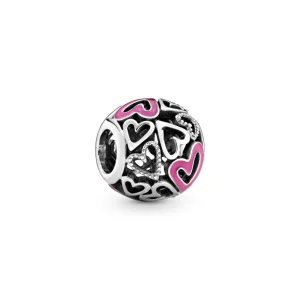 (imagem para) Charm recortes de Coração Rosa à Mão Livre Pandora - 798677C01