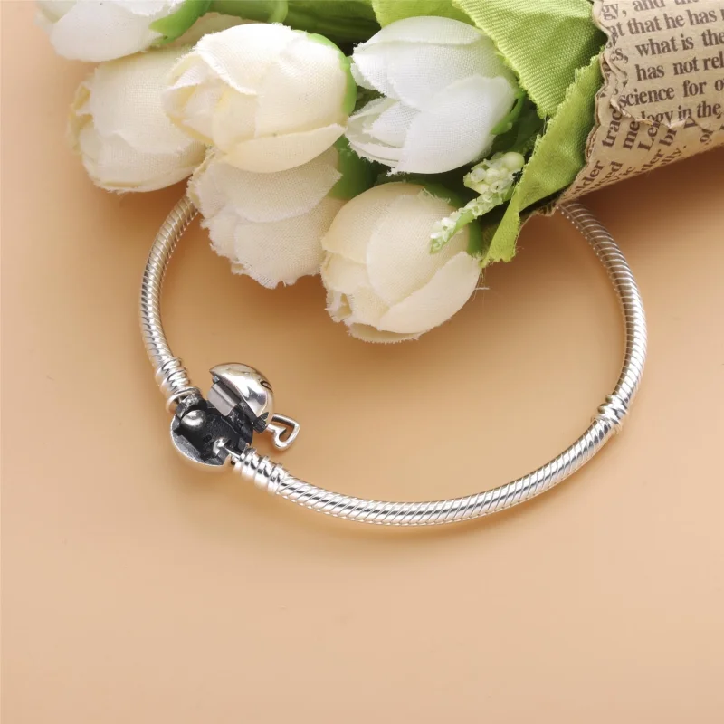 (imagem para) Pulseira corrente de cobra e coração Pandora - 598698C00 - Visualizar 2