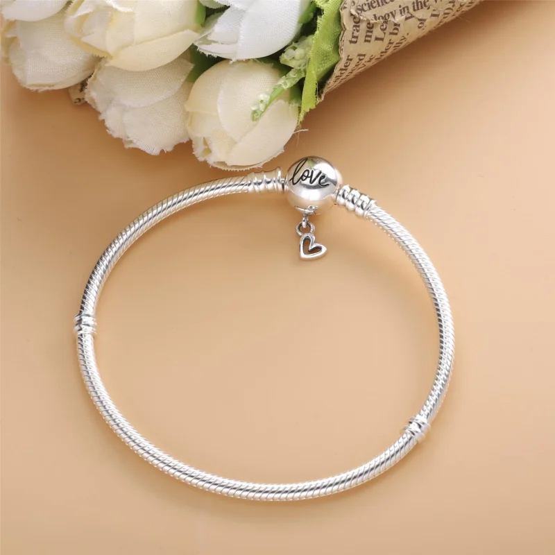 (imagem para) Pulseira corrente de cobra e coração Pandora - 598698C00 - Visualizar 3
