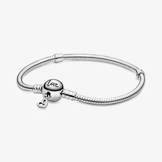 (imagem para) Pulseira corrente de cobra e coração Pandora - 598698C00