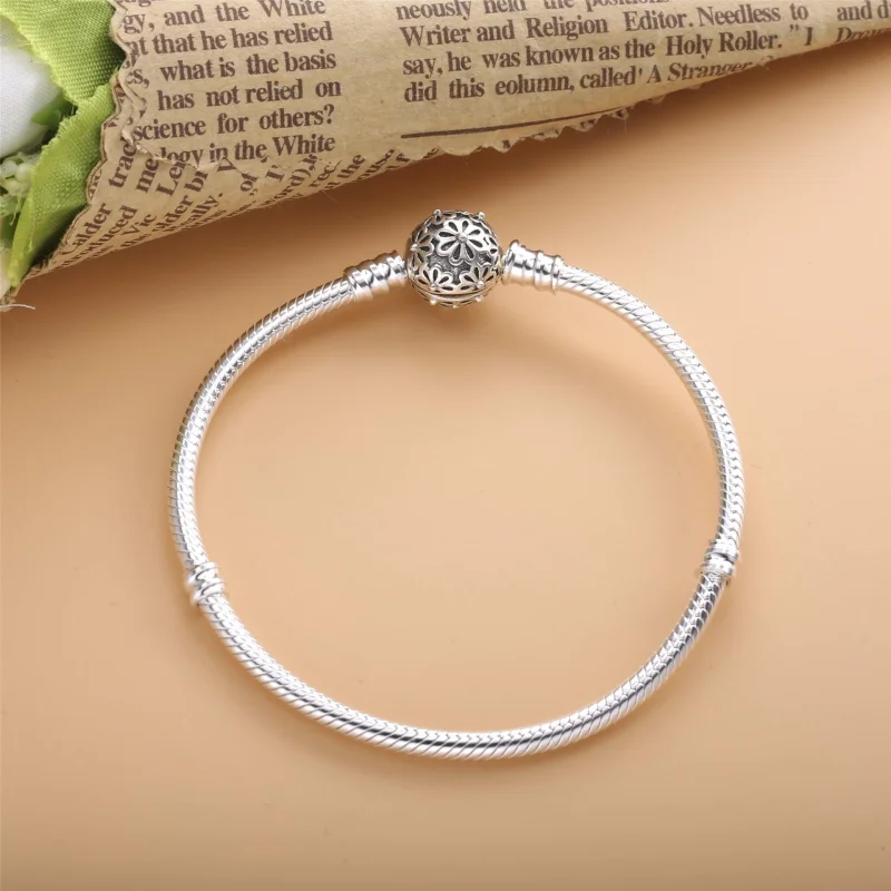 (imagem para) Pulseira corrente de cobra e flor Pandora - PE00115-1 - Visualizar 2