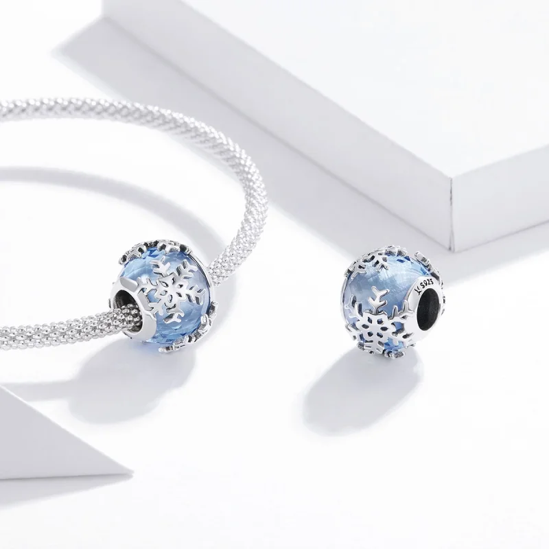 (imagem para) Charm Floco de Neve de Cristal estilo Pandora - SCC1666 - Visualizar 4