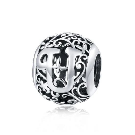 (imagem para) Charm Flores com orifícios, letra U estilo Pandora - SCC1444-U