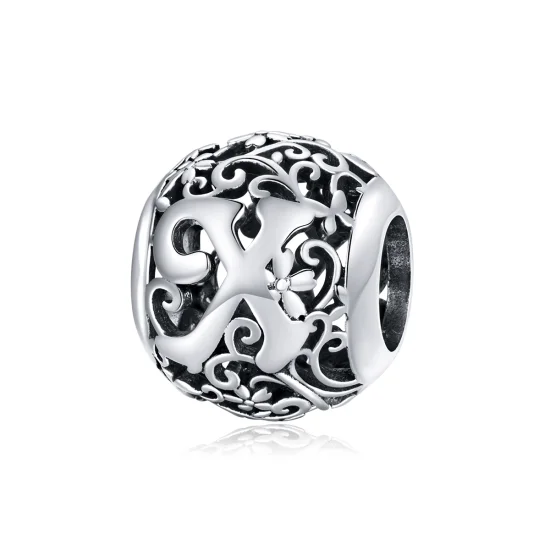 (imagem para) Charm Flores com orifícios, letra X estilo Pandora - SCC1444-X
