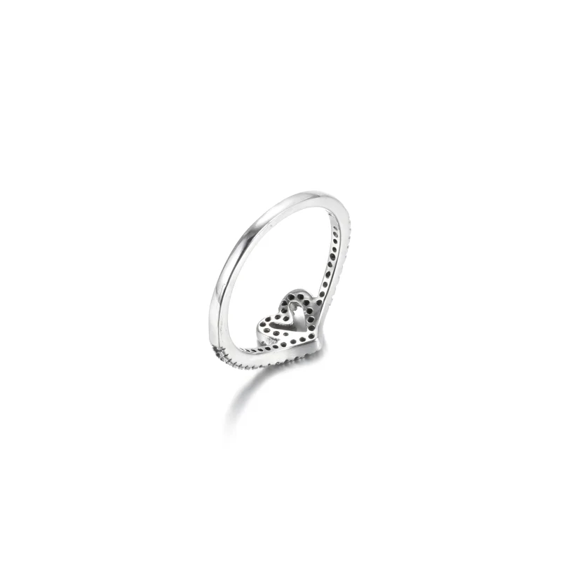 (imagem para) Anel Sparkling Wishbone Heart Pandora - 199302C01 - Visualizar 5