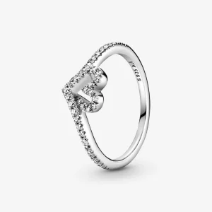 (imagem para) Anel Sparkling Wishbone Heart Pandora - 199302C01