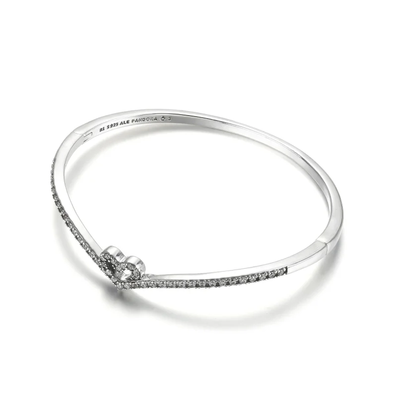 (imagem para) Bangle Sparkling Wishbone Heart Pandora - 599297C01 - Visualizar 2