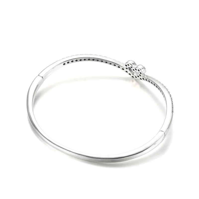 (imagem para) Bangle Sparkling Wishbone Heart Pandora - 599297C01 - Visualizar 3