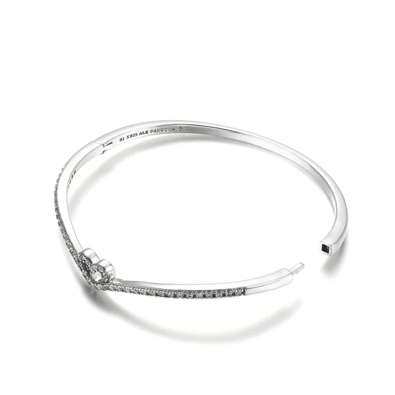 (imagem para) Bangle Sparkling Wishbone Heart Pandora - 599297C01 - Visualizar 5
