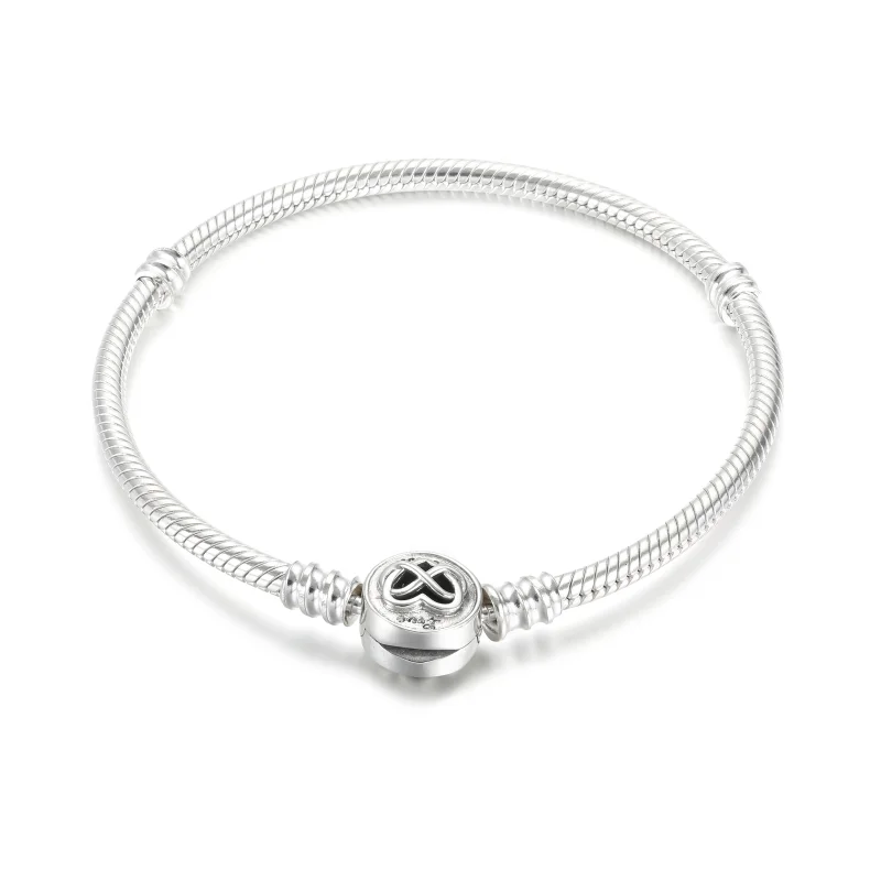 (imagem para) Bracelete Em Trama Pandora Moments Com Fecho Infinito De Coracao - 599365C00 - Visualizar 2