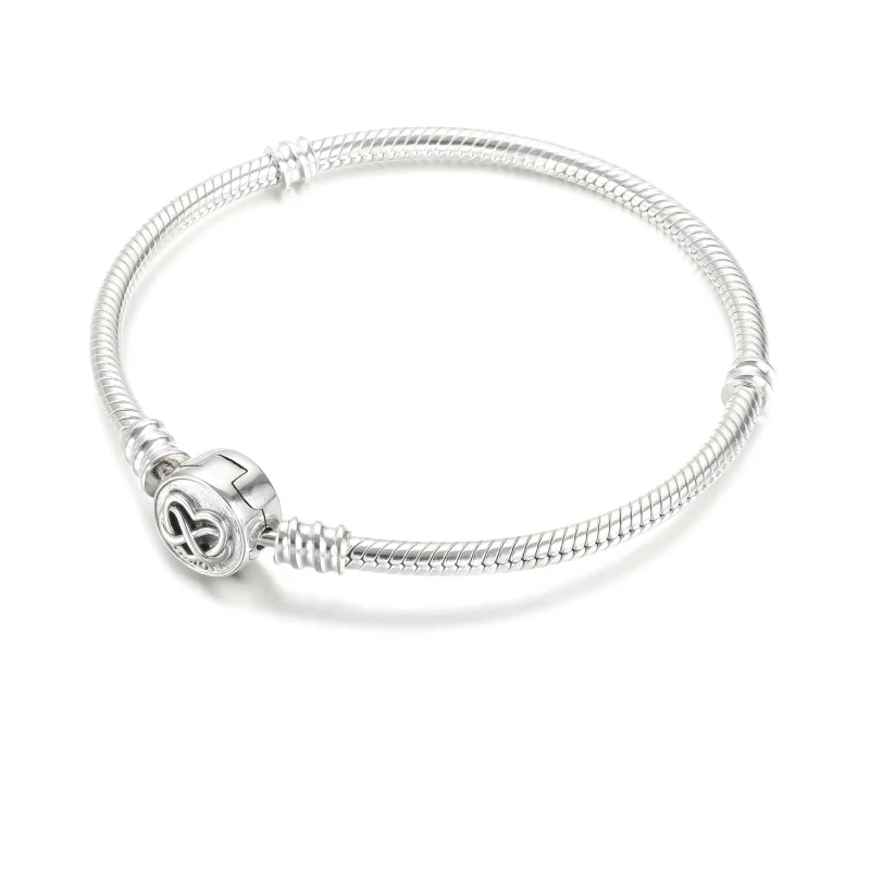 (imagem para) Bracelete Em Trama Pandora Moments Com Fecho Infinito De Coracao - 599365C00 - Visualizar 3
