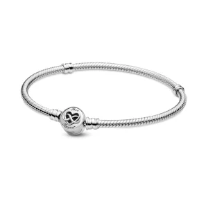 (imagem para) Bracelete Em Trama Pandora Moments Com Fecho Infinito De Coracao - 599365C00