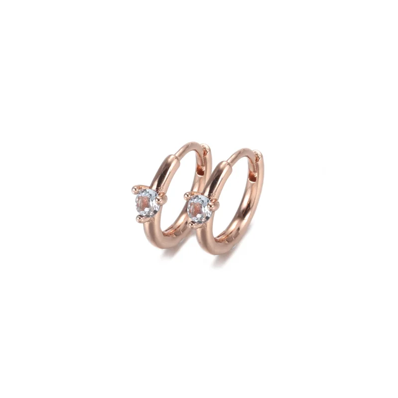 (imagem para) Brinco Argolas Paciência Azul Claro Huggie Pandora Rosa - 289304C02 - Visualizar 4