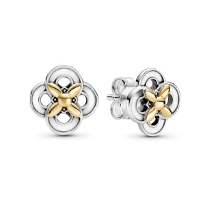 Brincos Flower, Prata e Ouro 14k Pandora - 299349C00 (imagem para) Brincos Flower, Prata e Ouro 14k Pandora - 299349C00