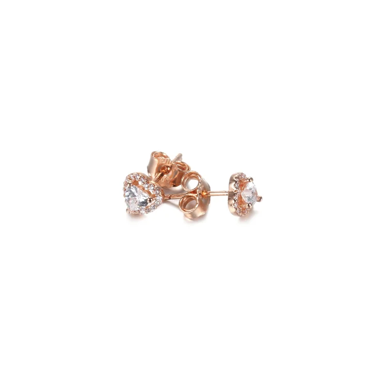 (imagem para) Brincos Petit Coração Elevado cintilante Pandora - 288427C01 - Visualizar 4