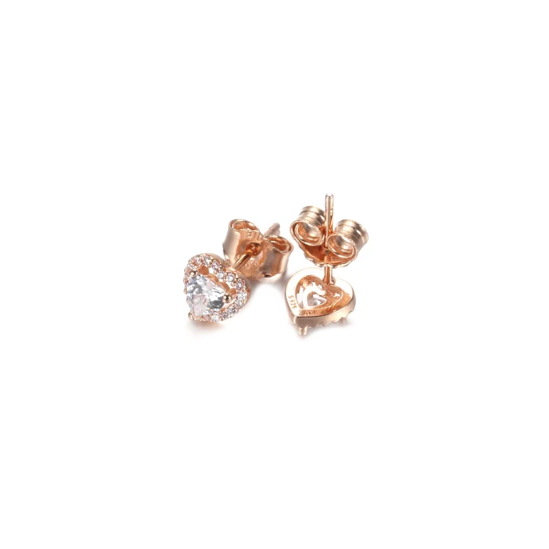 (imagem para) Brincos Petit Coração Elevado cintilante Pandora - 288427C01 - Visualizar 5