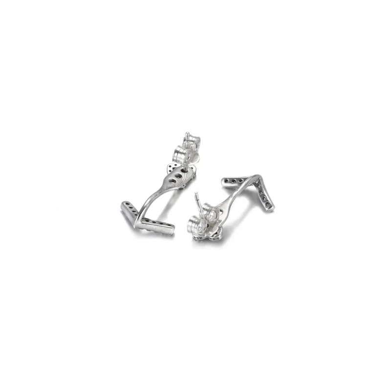 (imagem para) Brincos Sparkling Wishbone Heart Pandora - 299280C01 - Visualizar 5