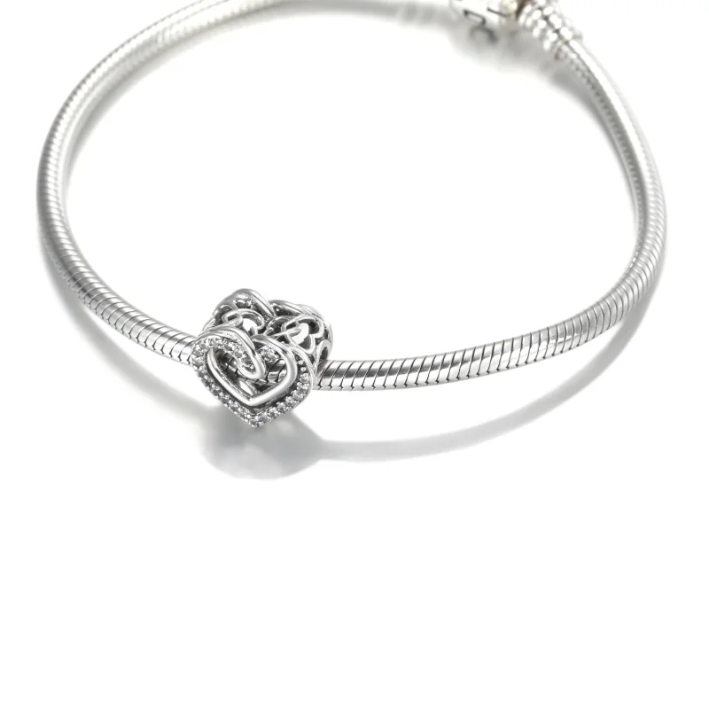 (imagem para) Charm Corações Entrelaçados Brilhantes - 799270C01 - Visualizar 5