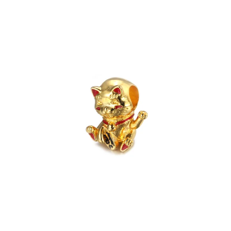 (imagem para) Charm Gato da Fortuna Fofo Pandora Shine - 769271C01 - Visualizar 2