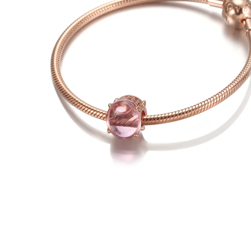 (imagem para) Charm Oval Em Cabochão Rosa Pandora Rose™ - 789309C02 - Visualizar 5