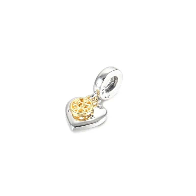 (imagem para) Charm Pendente Coracao Com Arvore Da Familia Em Dois Tons Pandora - 799366C00 - Visualizar 3