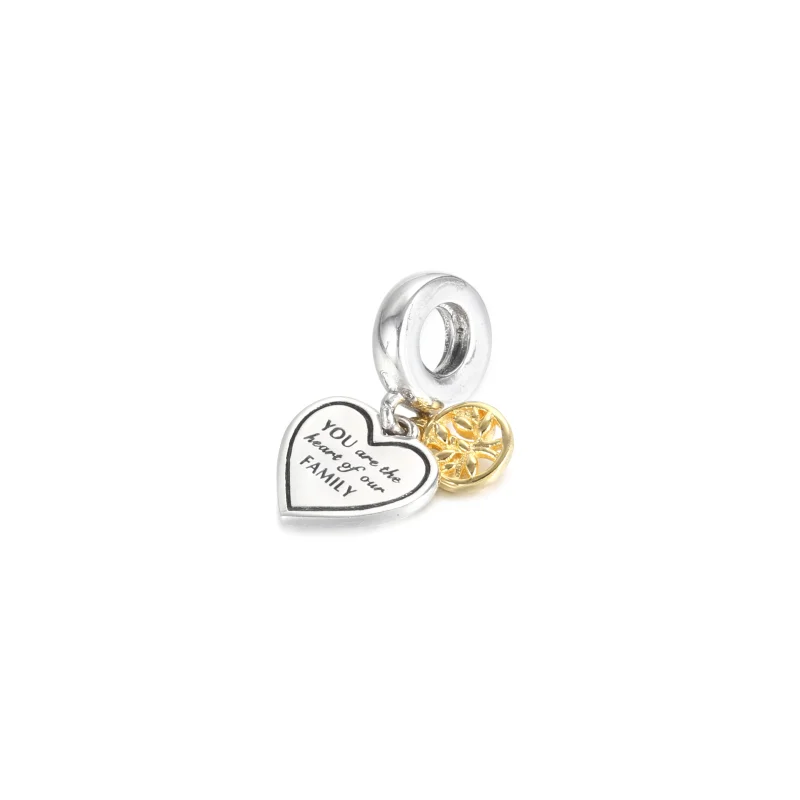 (imagem para) Charm Pendente Coracao Com Arvore Da Familia Em Dois Tons Pandora - 799366C00 - Visualizar 4