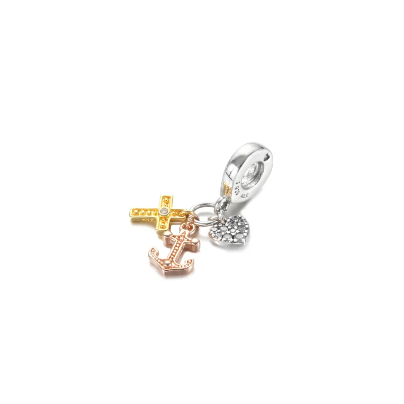 (imagem para) Charm Pendente De Cruz, Coração E Âncora - 799354C01 - Visualizar 2
