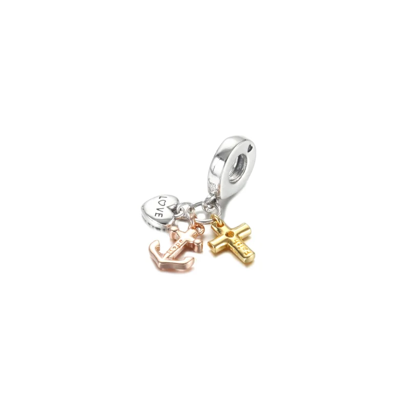 (imagem para) Charm Pendente De Cruz, Coração E Âncora - 799354C01 - Visualizar 3