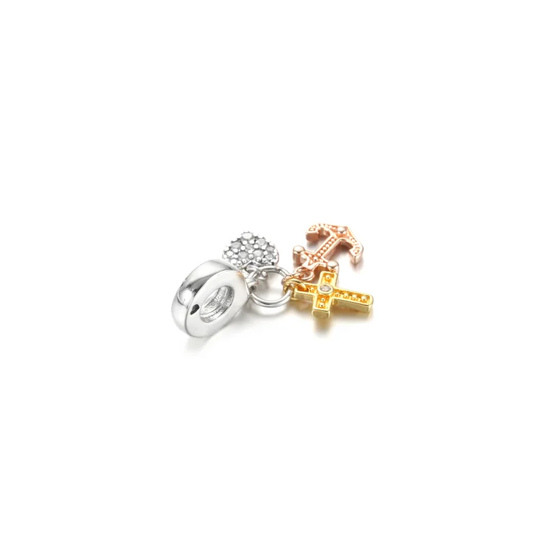 (imagem para) Charm Pendente De Cruz, Coração E Âncora - 799354C01 - Visualizar 4