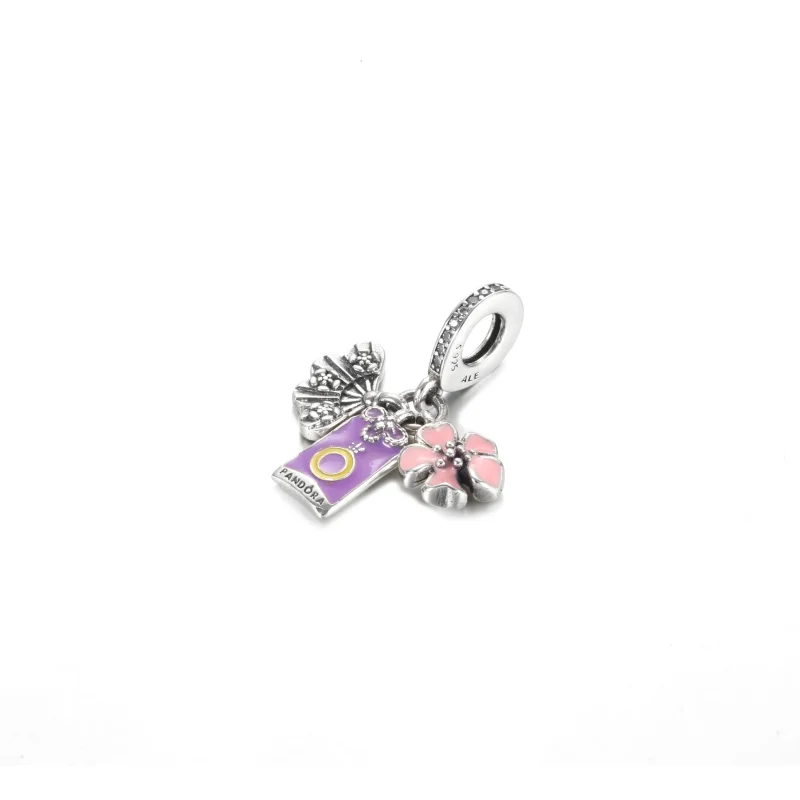 (imagem para) Charm Pendente Japonês Sakura, Omamori & Fan Pandora - 799326C01 - Visualizar 2