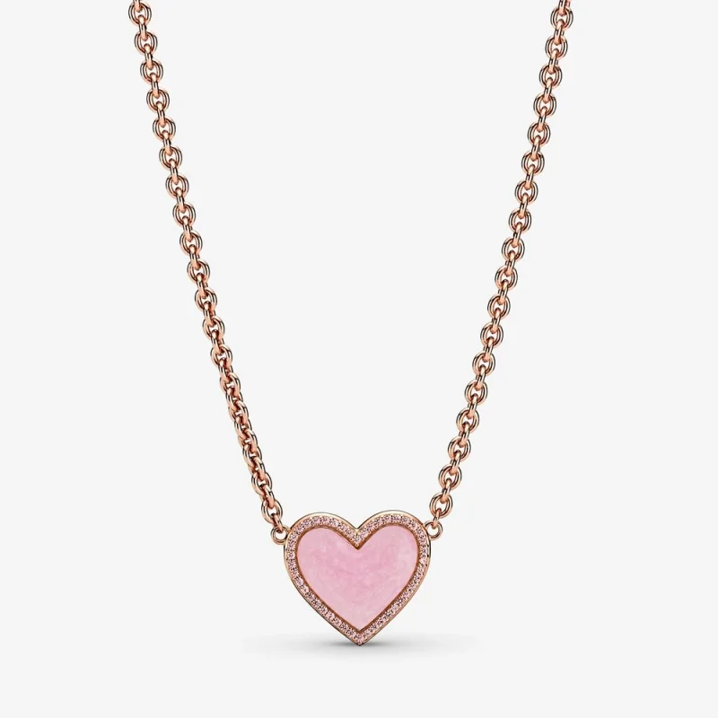 (imagem para) Colar Coração Rosa Espiral Pandora Rose™ - 389279C01