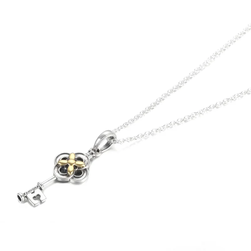 (imagem para) Colar De Chave E Flor Com Ouro 14k - 399339C01 - Visualizar 2